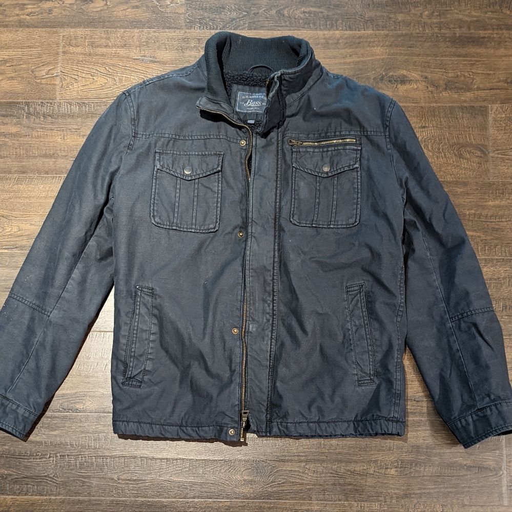 Bass navy blue field jacket with Sherpa lining xl